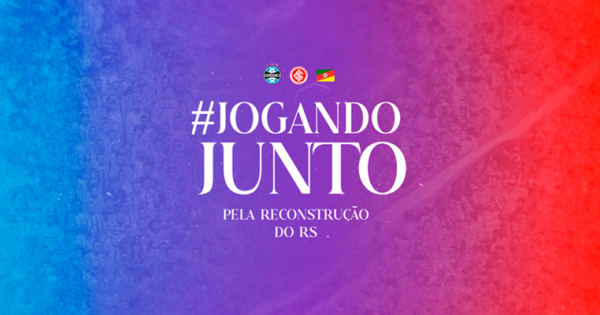 estamos oficialmente unindo nossos esforços para facilitar a colaboração. Uma campanha conjunta representada pela união das nossas cores e por um nome que resume o que estamos fazendo: #JogandoJunto pelo RS.